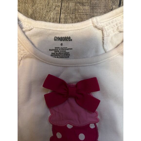 Gymboree Girls Size 6 Ice Cream Cone Applique Shirt White Short Sleeve Top - Picture 2 of 3